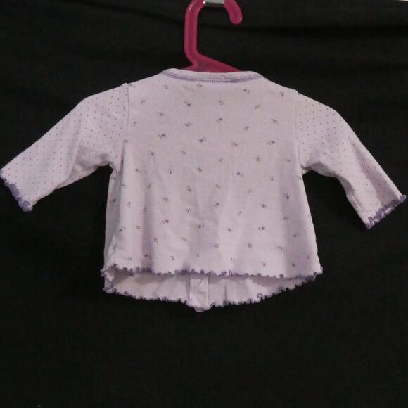 VITAMINS BABY | P2P 10 inches measured | Lilac Baby Cardigan With Floral Accents - Picture 2 of 14